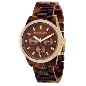 Michael Kors Tortoiseshell Jet Set Chronograph Watch